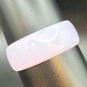 Vintage Bangle Bracelet Lavender Swirl Acrylic 1" Wide Size 8